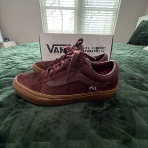 Vans Men's Maroon Suede Sneakers